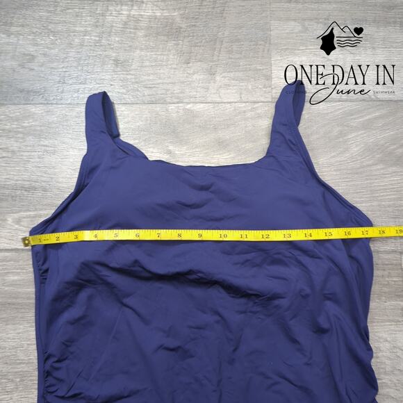 Aqua Eve Straight Neck Tankini Top Size XXL - Picture 3 of 5